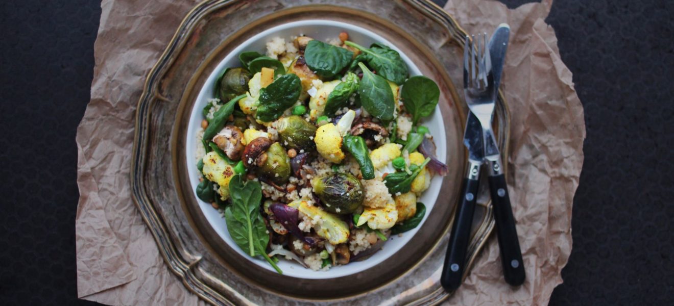lun salat med linser og rosekål