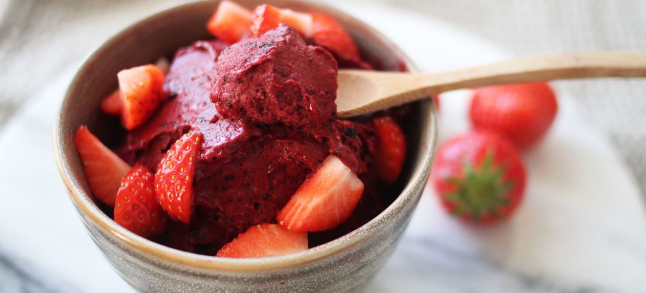 skogsbærsorbet is bær
