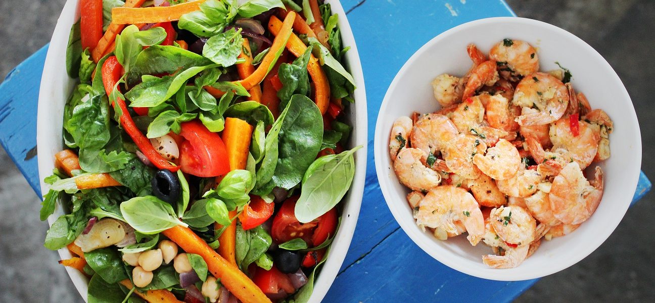 Sommersalat & scampi