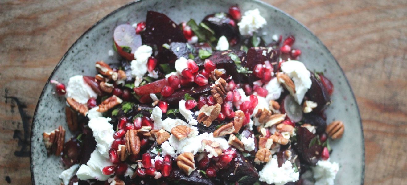 rødbetsalat med valnøtter