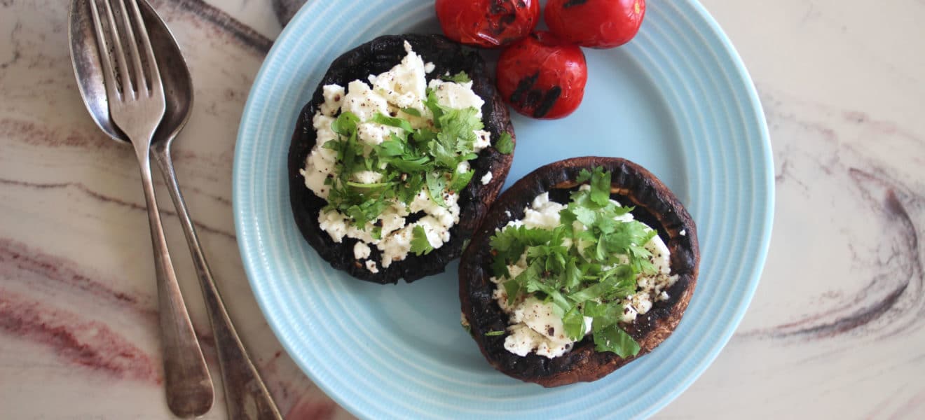 grillet portobellosopp med fetaost