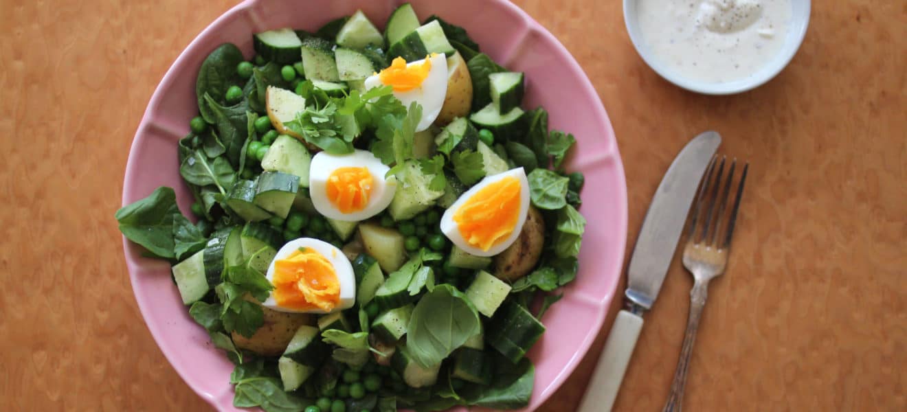 Kald potetsalat med erter