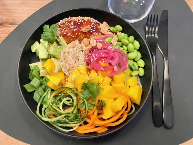 Hoisin-stekt ørret med ris kokt i kokosmelk