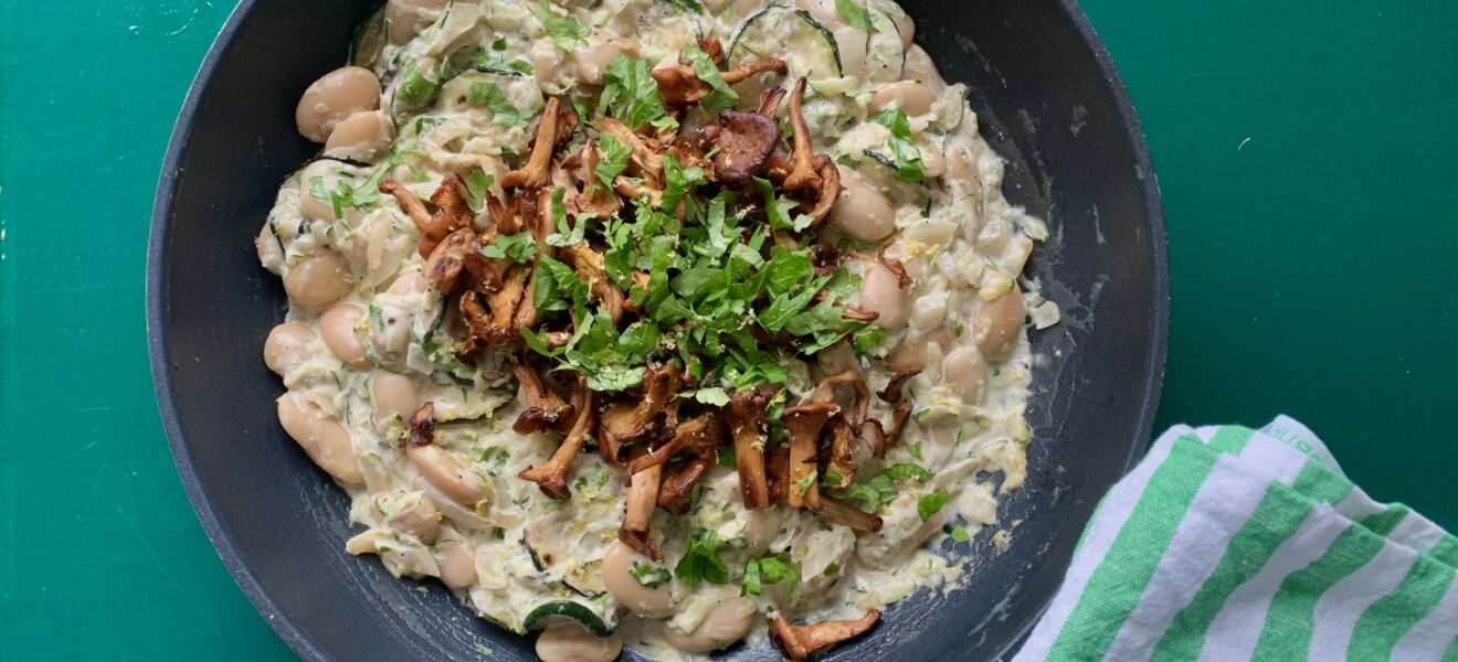 Bønnerisotto med squash og kantarell